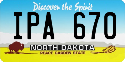 ND license plate IPA670