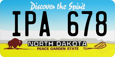 ND license plate IPA678