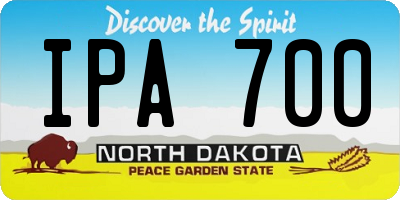 ND license plate IPA700