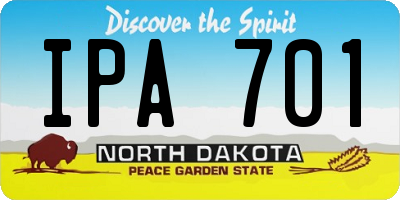 ND license plate IPA701