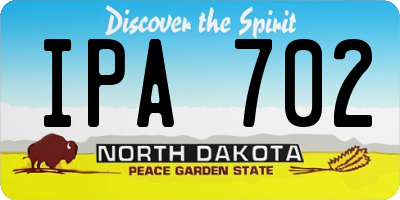 ND license plate IPA702