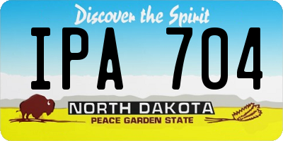 ND license plate IPA704