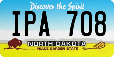 ND license plate IPA708