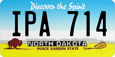 ND license plate IPA714