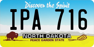 ND license plate IPA716