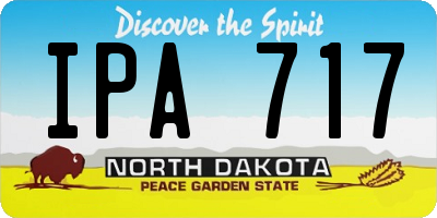 ND license plate IPA717