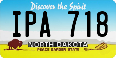 ND license plate IPA718