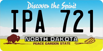 ND license plate IPA721