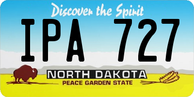 ND license plate IPA727