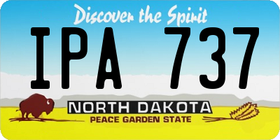 ND license plate IPA737