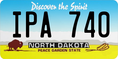 ND license plate IPA740