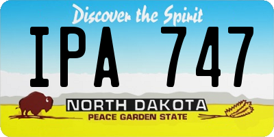 ND license plate IPA747