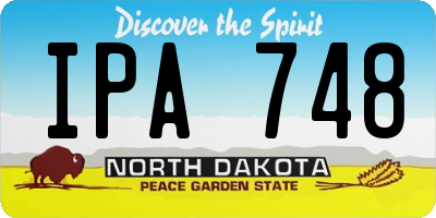 ND license plate IPA748