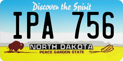 ND license plate IPA756