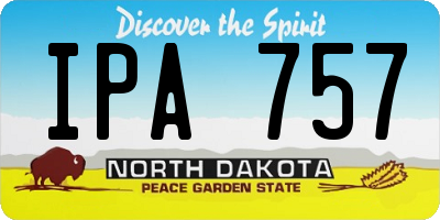ND license plate IPA757