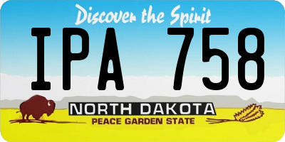 ND license plate IPA758