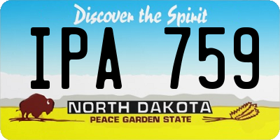 ND license plate IPA759