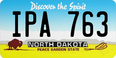 ND license plate IPA763
