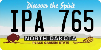 ND license plate IPA765