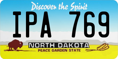 ND license plate IPA769