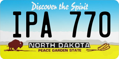 ND license plate IPA770