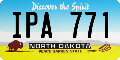 ND license plate IPA771