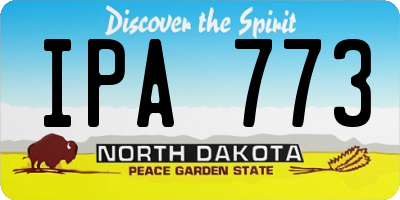 ND license plate IPA773