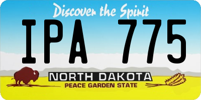 ND license plate IPA775