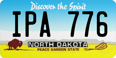 ND license plate IPA776