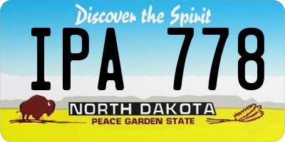 ND license plate IPA778