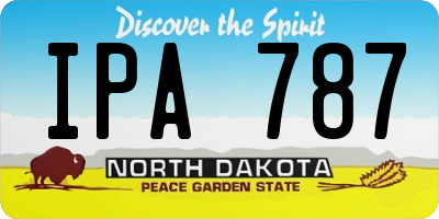 ND license plate IPA787