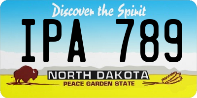 ND license plate IPA789