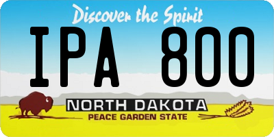 ND license plate IPA800