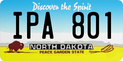 ND license plate IPA801