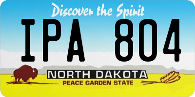 ND license plate IPA804