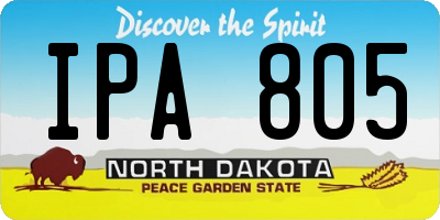 ND license plate IPA805