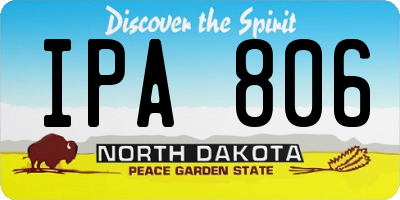 ND license plate IPA806