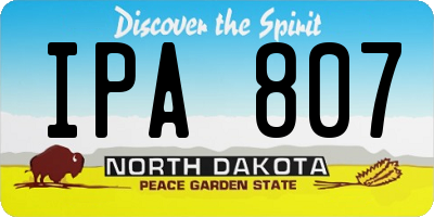 ND license plate IPA807