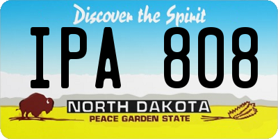 ND license plate IPA808