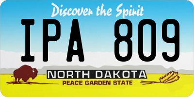 ND license plate IPA809