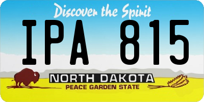 ND license plate IPA815