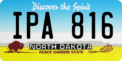 ND license plate IPA816