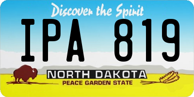 ND license plate IPA819