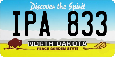 ND license plate IPA833