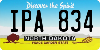 ND license plate IPA834