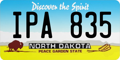 ND license plate IPA835