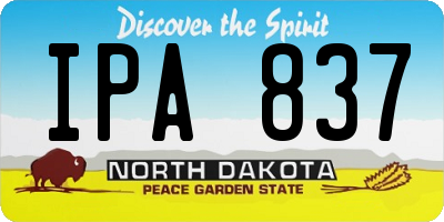 ND license plate IPA837