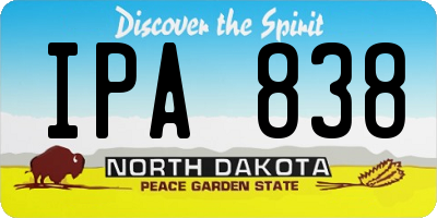 ND license plate IPA838