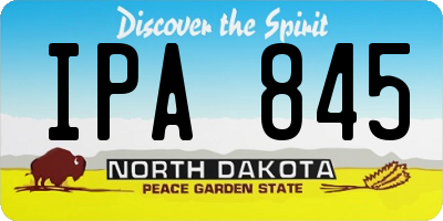 ND license plate IPA845