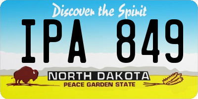 ND license plate IPA849
